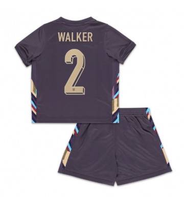 England Kyle Walker #2 Borta Kläder Barn EM 2024 Kortärmad (+ Korta byxor)